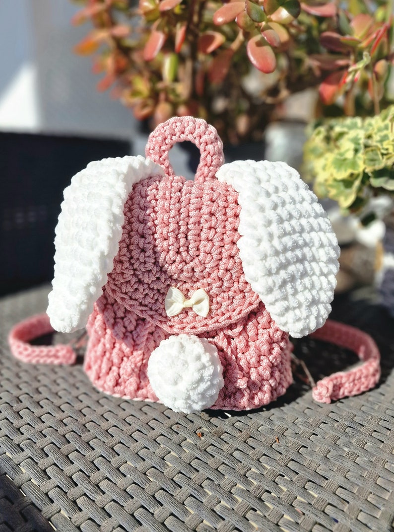 Kids Backpack Rabbit. Crochet Children's Backpack in the Form of a ...