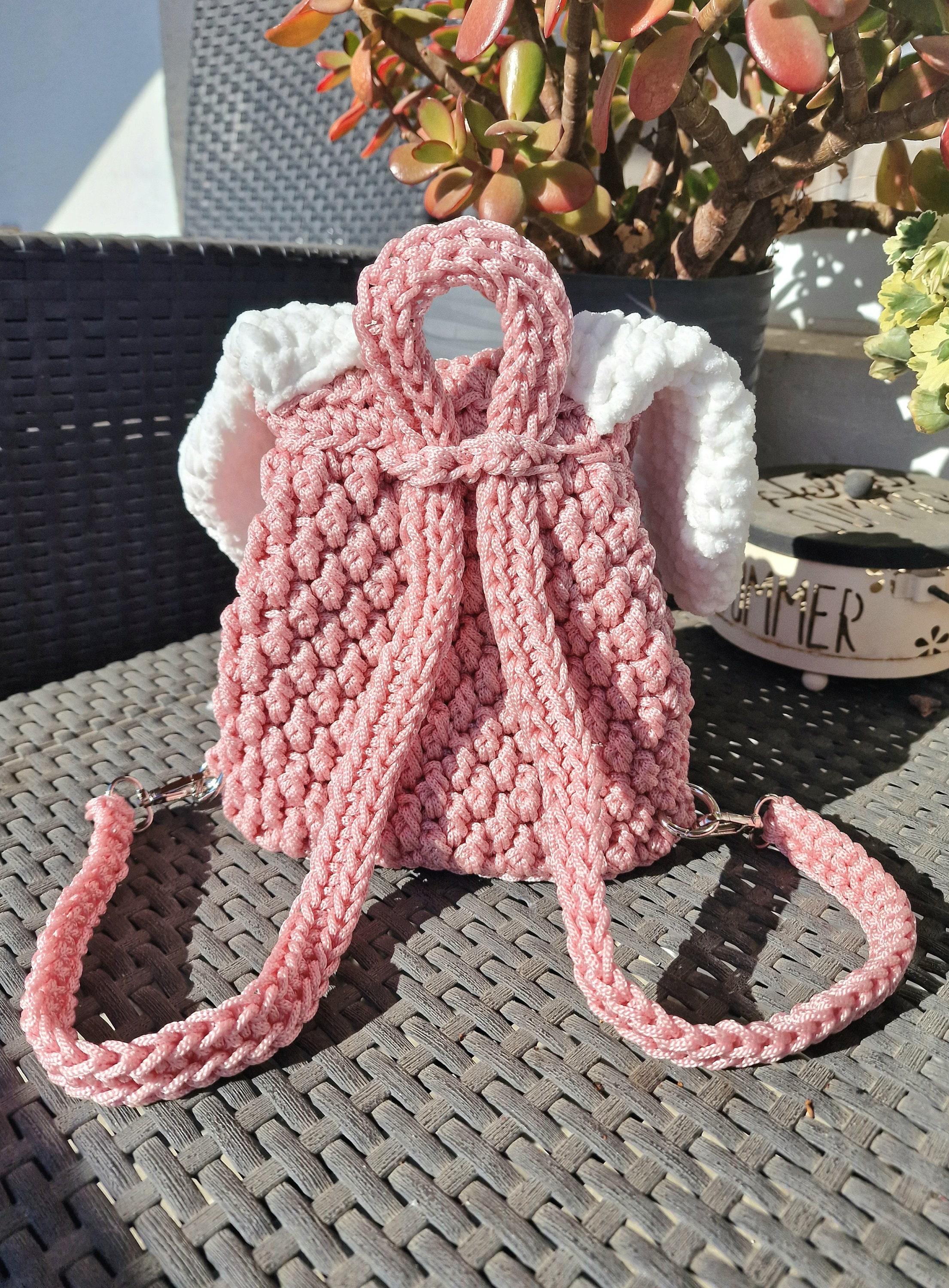 Kids Backpack Rabbit. Crochet Children's Backpack in the Form of a ...