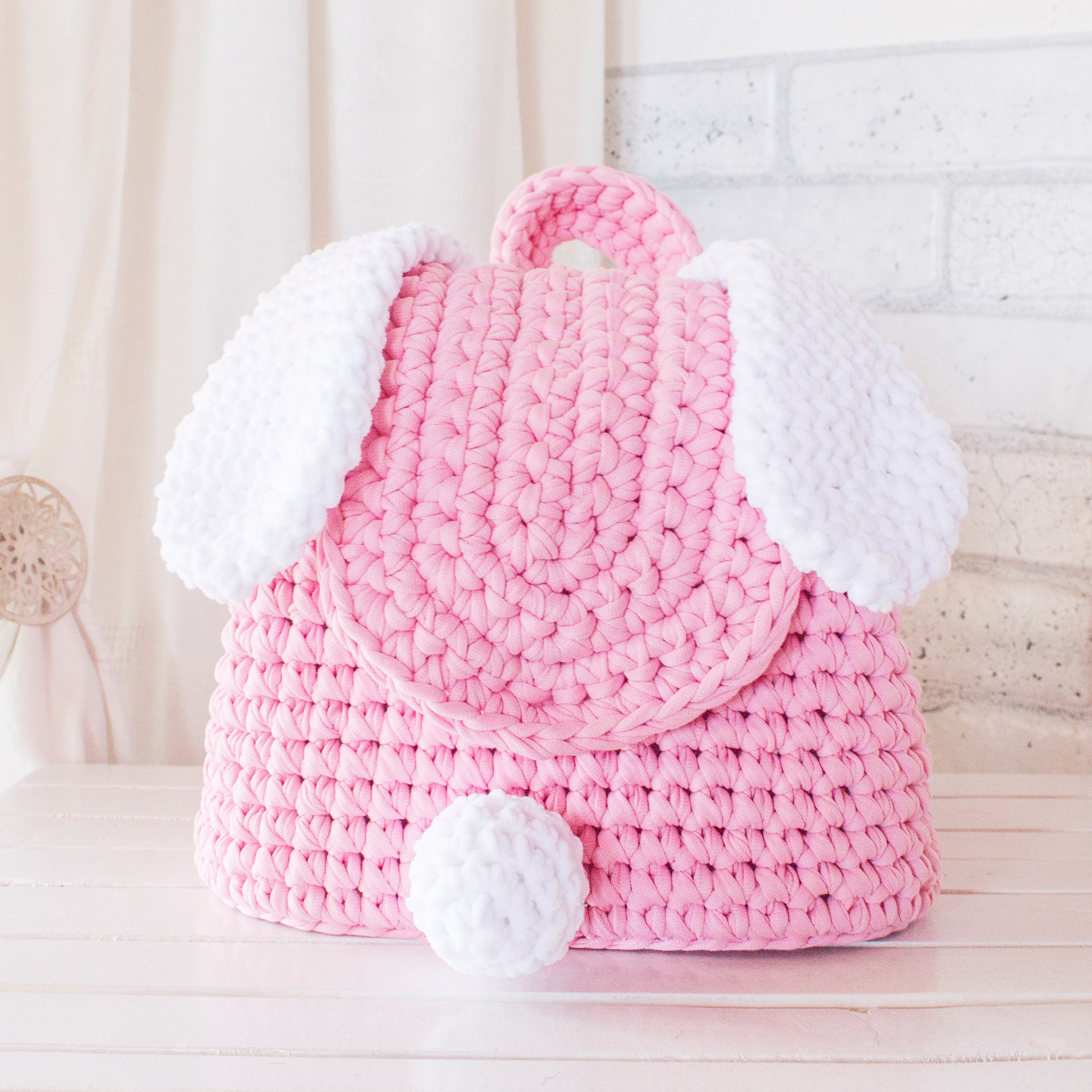 Kids Backpack Rabbit. Crochet Children's Backpack in the Form of a ...