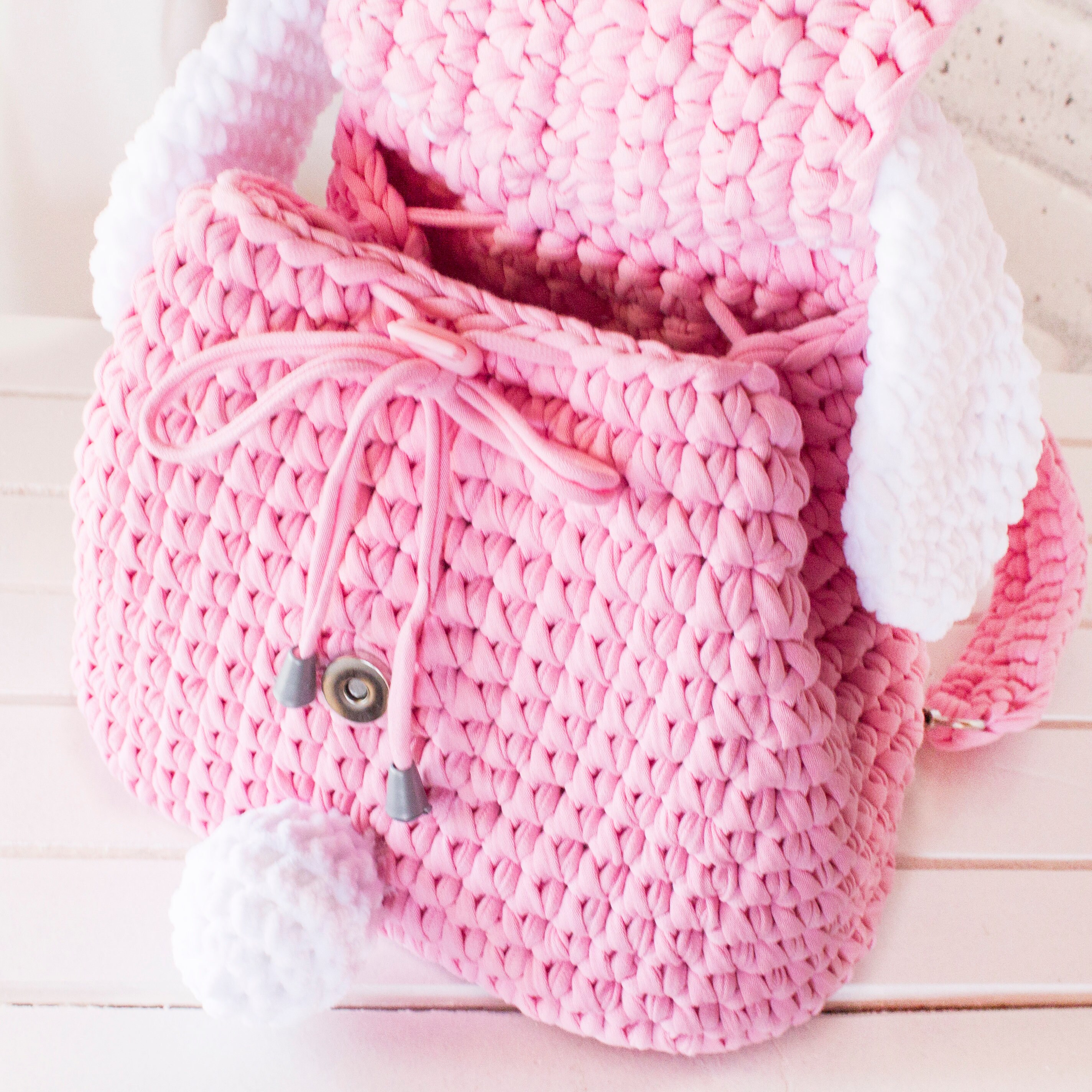 Kids Backpack Rabbit. Crochet Children's Backpack in the Form of a ...