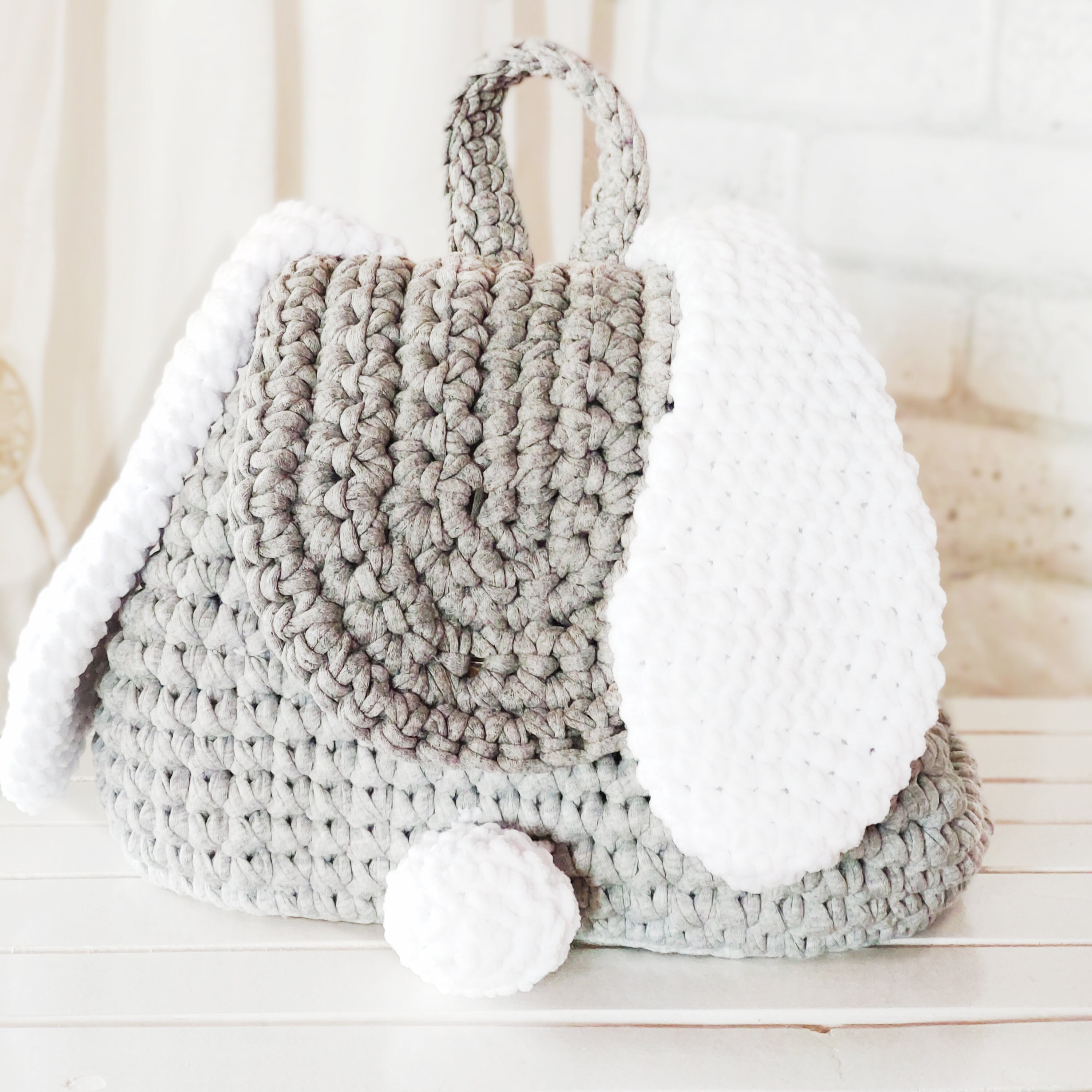 Kids Backpack Rabbit. Crochet Children's Backpack in the Form of a ...