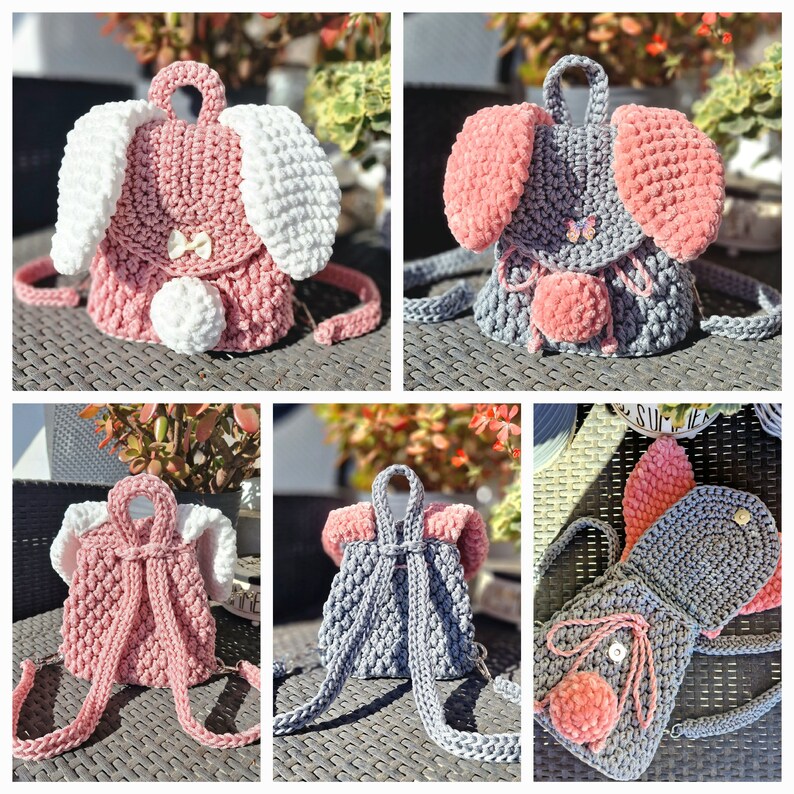 Kids Backpack Rabbit. Crochet Children's Backpack in the Form of a ...