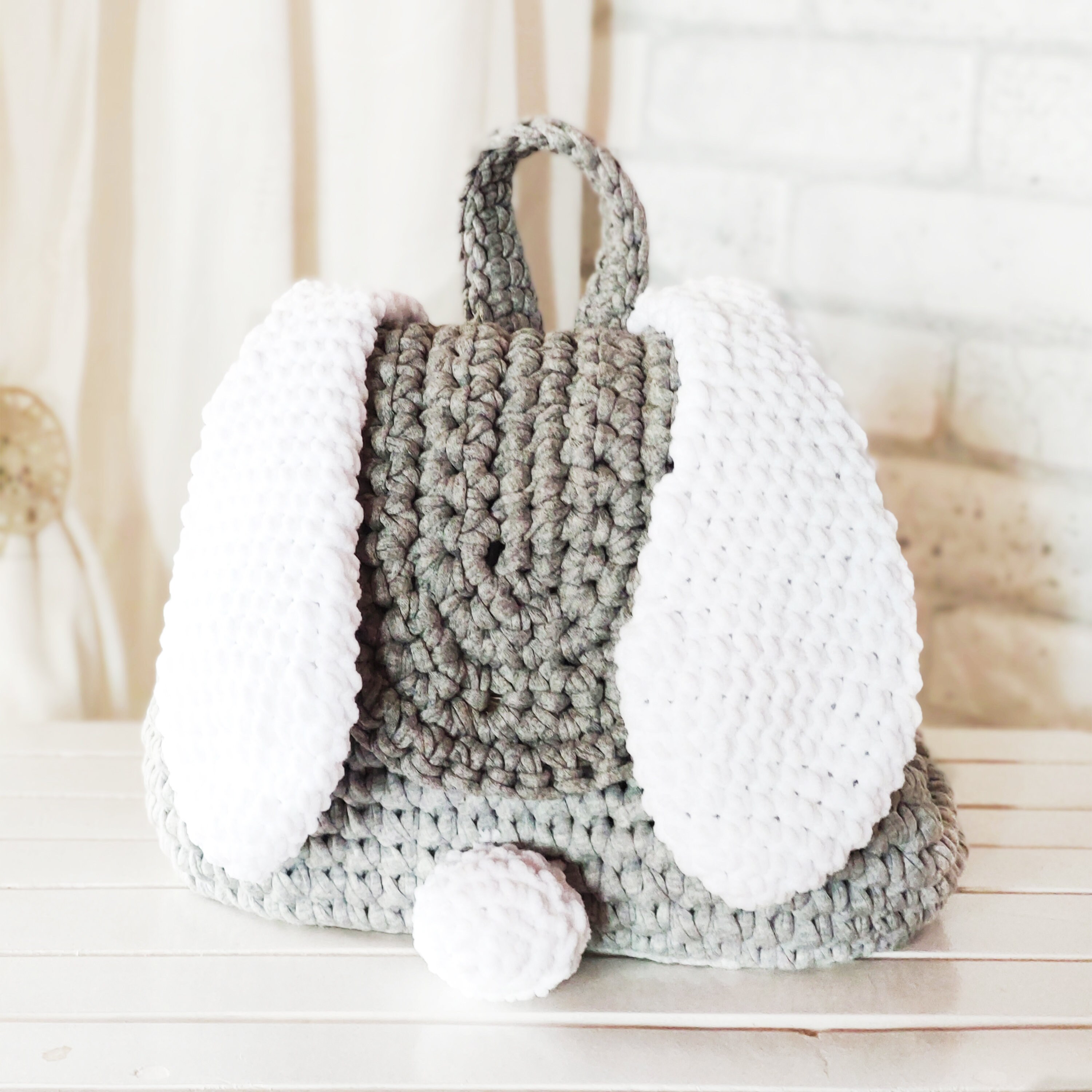 Kids Backpack Rabbit. Crochet Children's Backpack in the Form of a ...