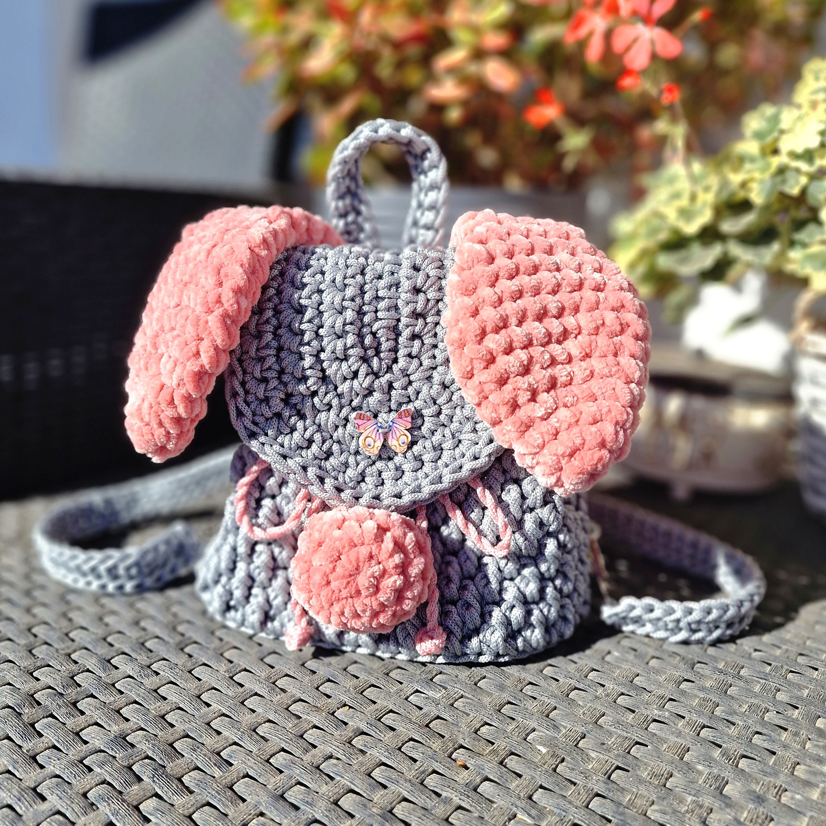 Kids Backpack Rabbit. Crochet Children's Backpack in the Form of a ...