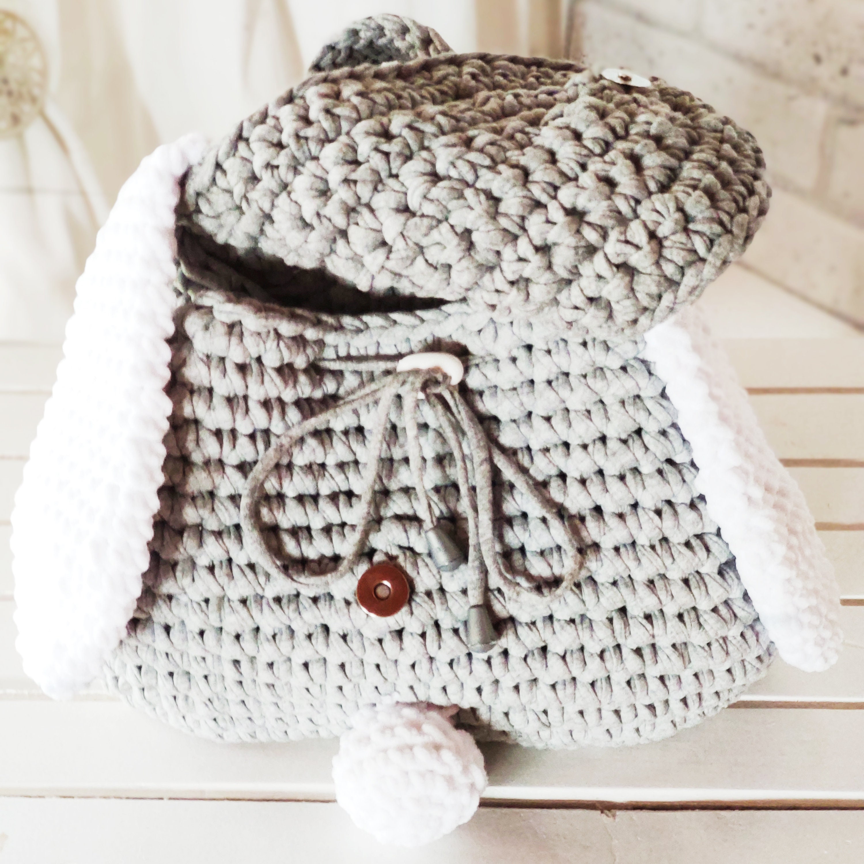 Kids Backpack Rabbit. Crochet Children's Backpack in the Form of a ...