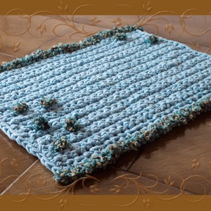 Crochet rug. Bath rug. Crochet carpet.  Knitted rug  for the bathroom. Bathroom mat. Crocheting bath rug .