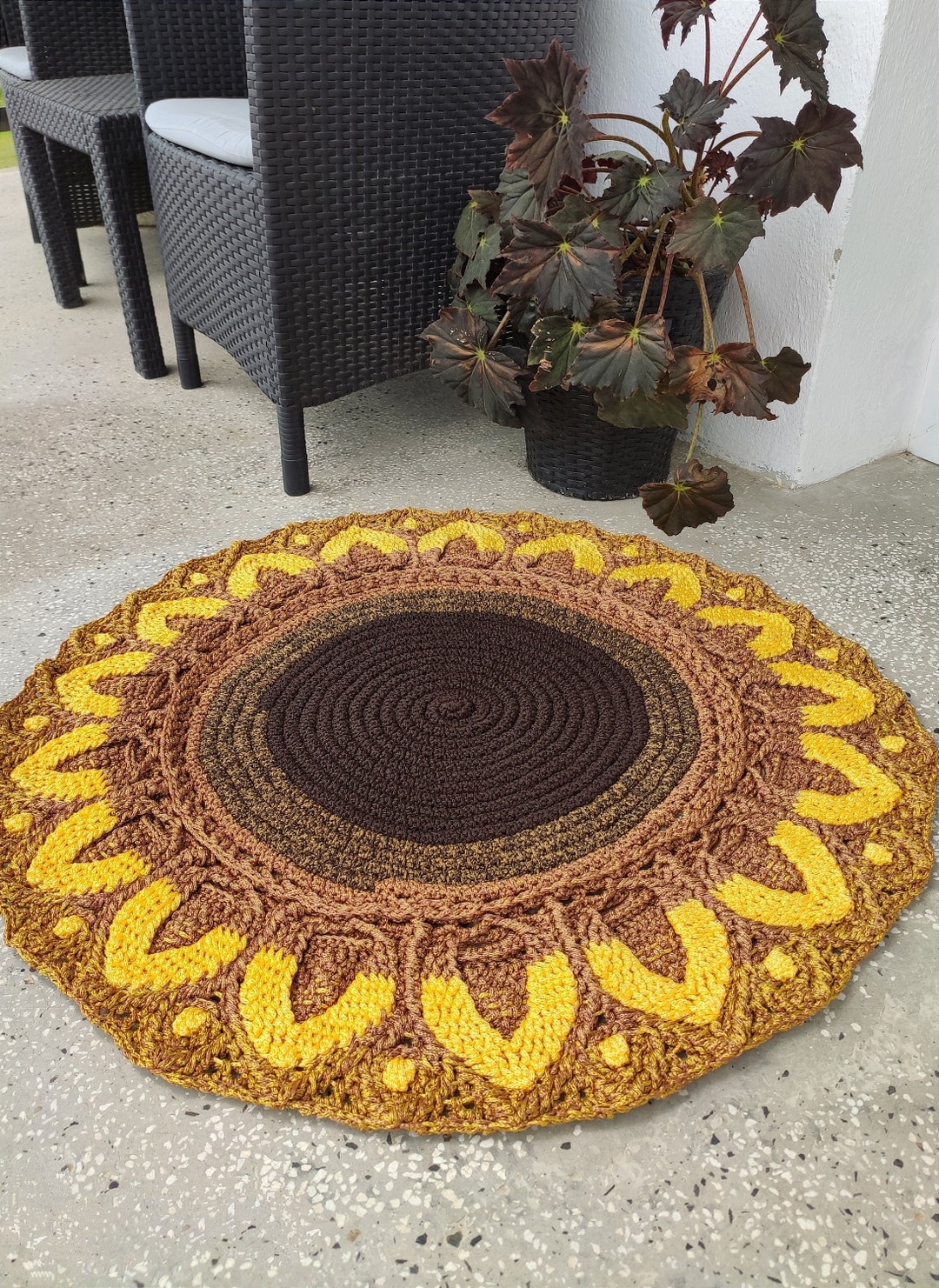 Crochet Openwork Carpet for the Living Room. Knitted Mat. Handmade ...