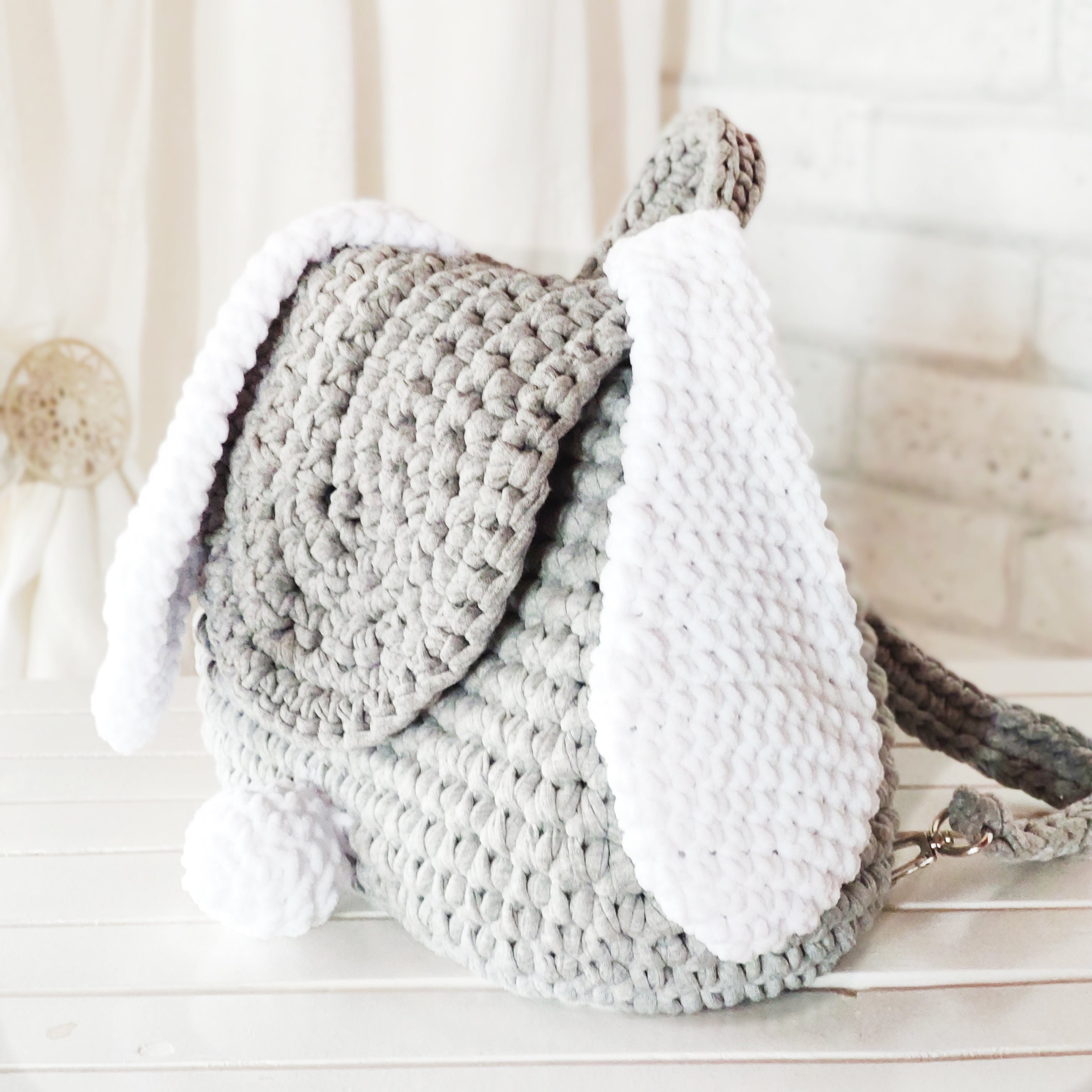 Kids Backpack Rabbit. Crochet Children's Backpack in the Form of a ...