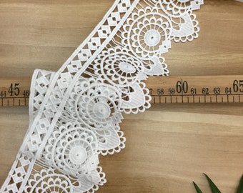Embroidery Guipure lace trim bridal lace scarves lace trim Wedding Dress Accessories by yard