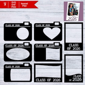 Class of 2026 SVG Photo Frame Templates: Graduation Keepsake (Digital Files)