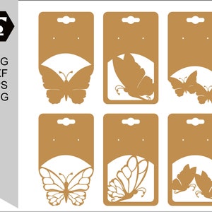 Pacchetto di carte per orecchini SVG PNG 6 - farfalla