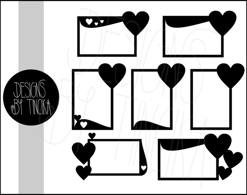 Download Heart frame SVG bundle rectangle frames. Cut files for | Etsy