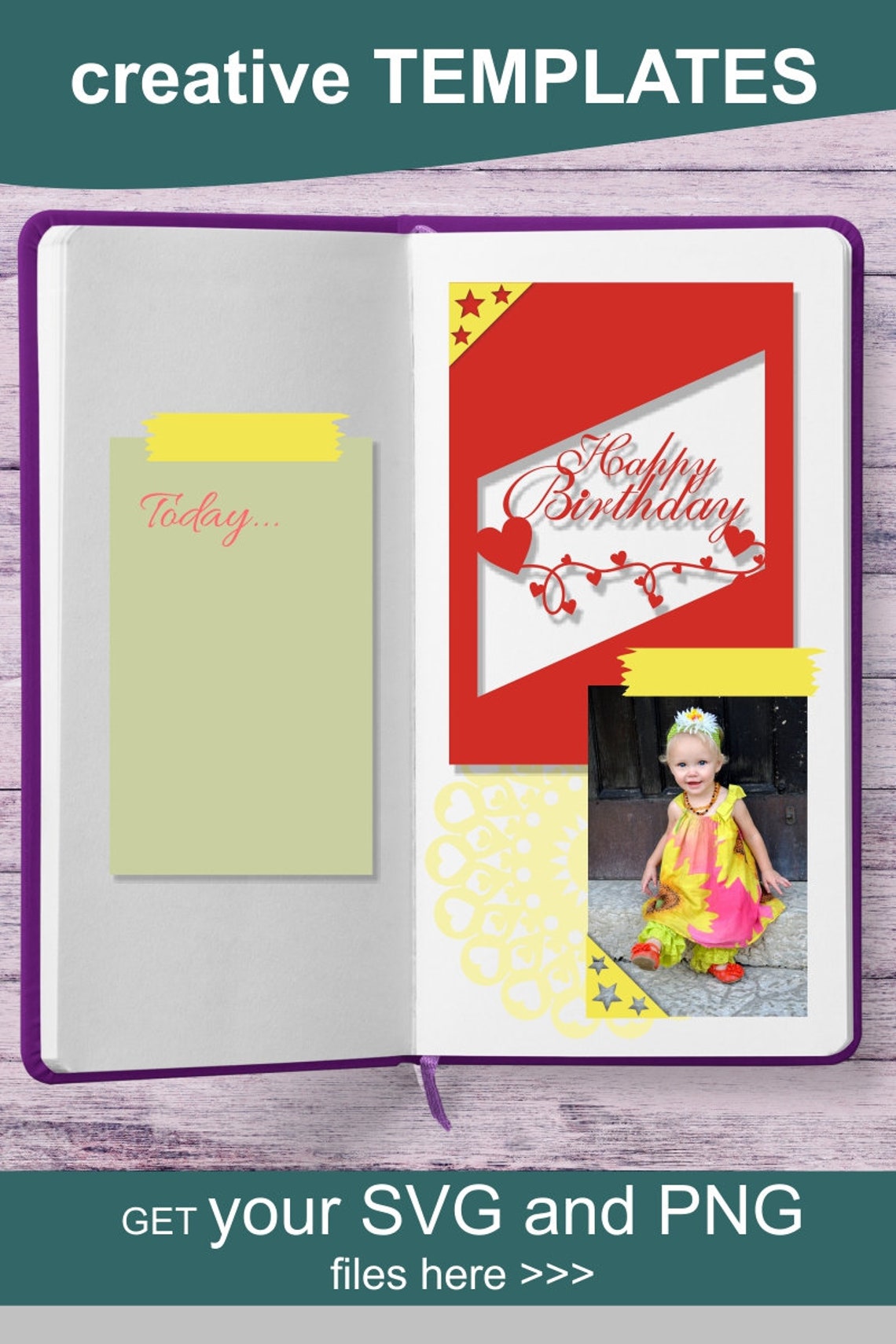 Download Birthday card SVG PNG bundle 2 5x7 foldable or simple | Etsy