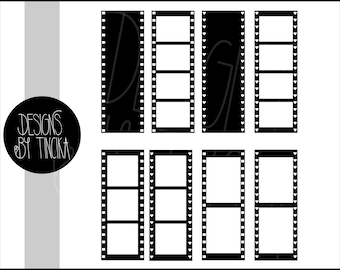 Film Strip Photo Frames SVG: DIY Scrapbook Clipart (Digital Download)