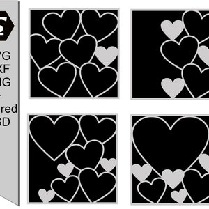 Diseño de corazón: plantilla de collage de fotos o diseño de álbum de recortes digital, archivos SVG y PSD en capas incluidos, archivos de corte: diseños personalizables