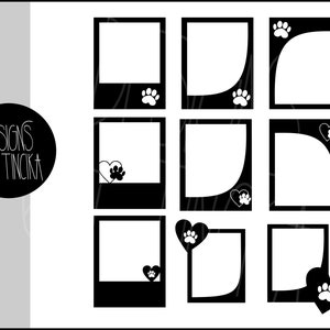 Impression de pattes de cadres SVG et PNG, fichiers découpés pour Cricut ou Silhouette. Modèle créatif pour clipart DIY.