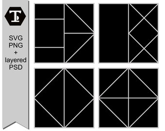 Plantilla de collage de fotos o diseño de álbum de recortes digital - paquete 8