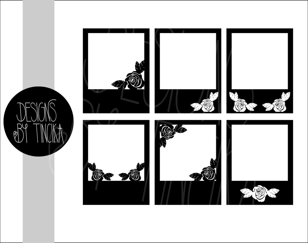 Floral Frame SVG Rose Picture Frame SVG Etsy