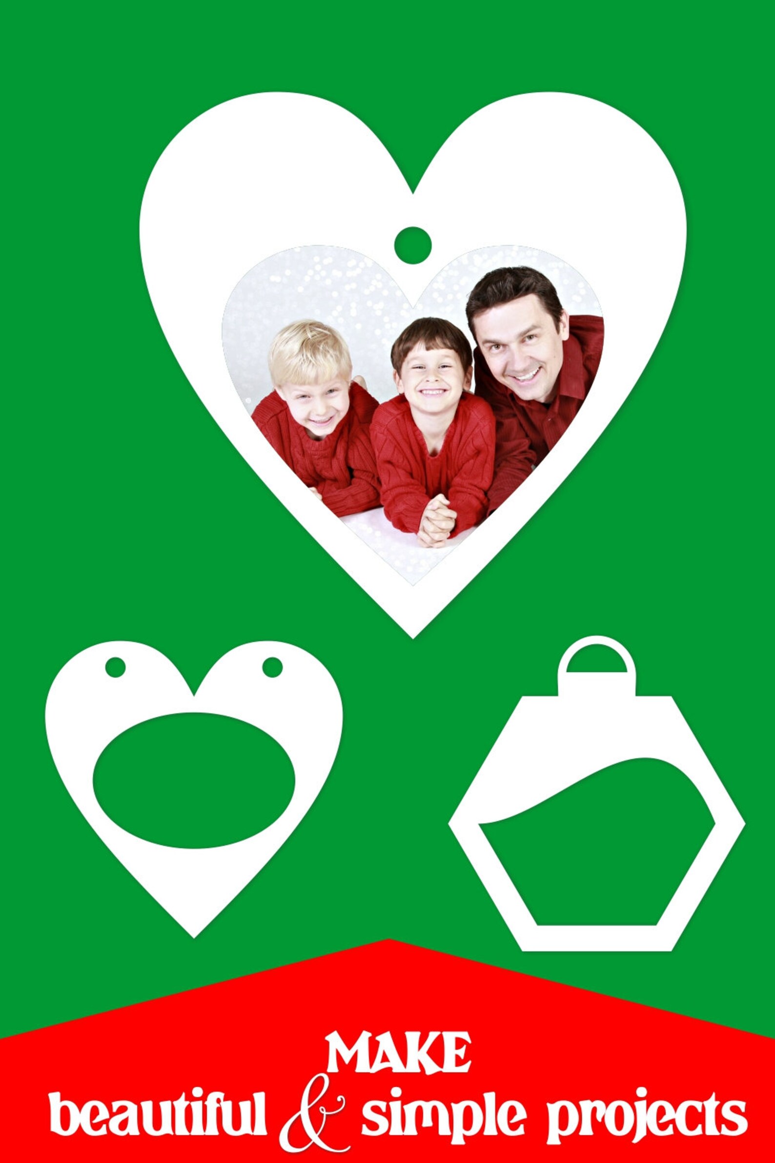 Picture Frame Christmas Ornament SVG, PNG, Layered PSD Files, a Bundle ...
