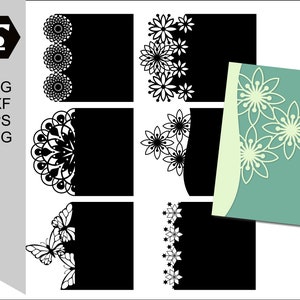 4x6 faltbare dekorative Kartenvorlage SVG DXF eps PNG Bundle 2 - tolle Muttertagskarten, Hochzeitseinladungen, Dankeskarten usw.