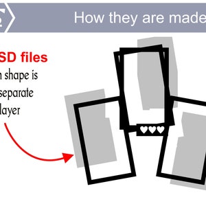 3x5 Inches Simple Photo or Collage Frame Scrapbook Templates Bundle ...