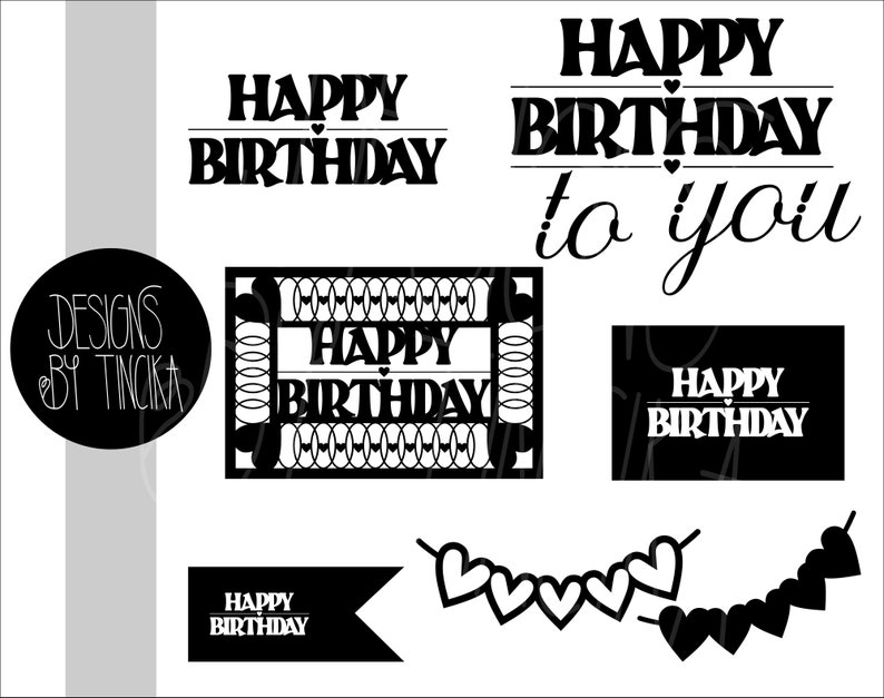 Download Happy Birthday SVG and PNG bundle. Cut files and creative | Etsy