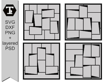 Paquete de plantillas de collage de fotos: diseño de álbum de recortes, con varias fotos (descarga digital)