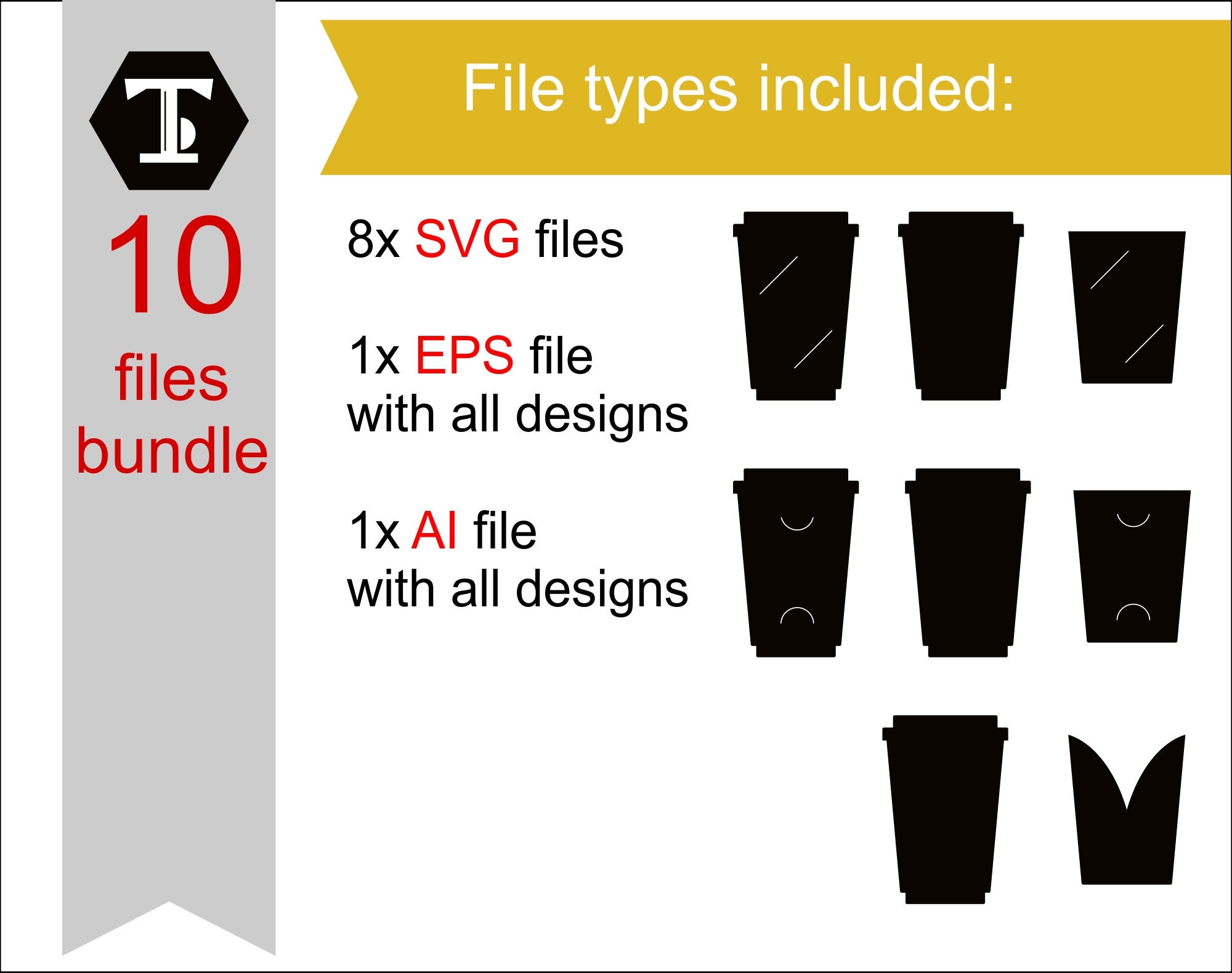 Coffee Cup Gift Card Holder SVG Template Bundle Cut Files for Etsy