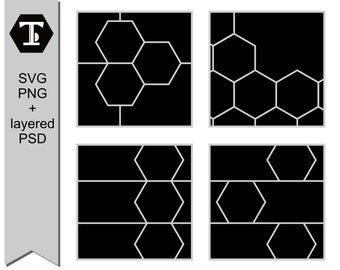 Digital scrapbooking layout or photo collage template, bundle 11 - SVG, PNG and layered PSD files, 12x12