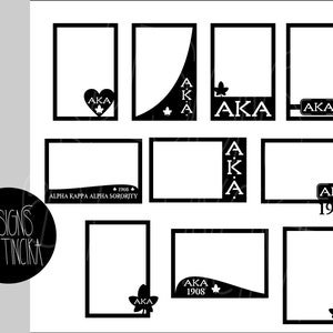 Alias, cadres photo Alpha Kappa Alpha SVG - gardez de beaux souvenirs. Modèles pour projets de bricolage.
