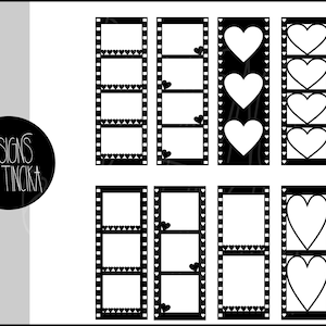 Picture frame SVG - film strips with hearts bundle.