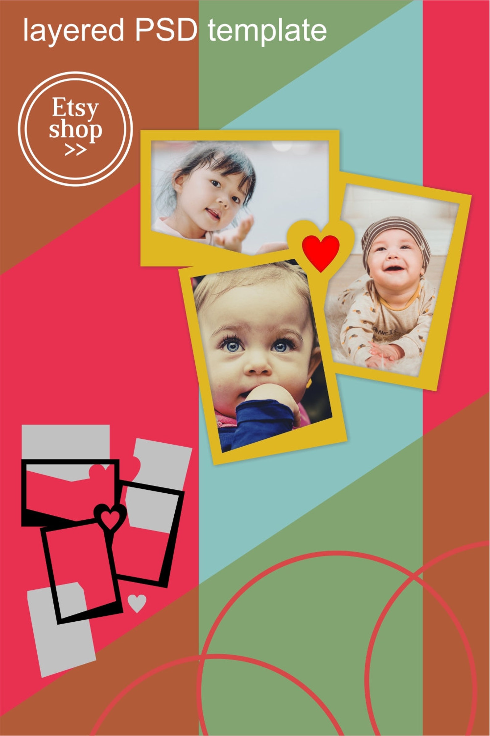 3 and 5 Picture Collage Frames Bundle SVG Files for Cricut Etsy