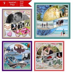 Può includere: Quattro layout digitali per album di ritagli con un design circolare. Ogni layout presenta uno schema di colori diverso e include più cornici per foto. I layout sono perfetti per creare un album di ritagli unico e personalizzato.