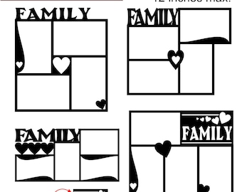 Family Photo Collage Frame SVG: Cricut & PNG Templates