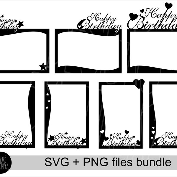 Happy Birthday SVG PNG - 4x6 picture frame bundle