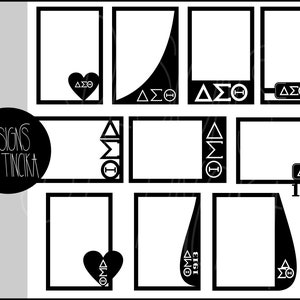 Delta sigma theta SVG picture frames.