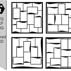 Modèle de mise en page/collage photo de scrapbooking numérique, cadres multi-photos pour photos rectangulaires avec bords irréguliers, PSD en couches SVG dxf png eps