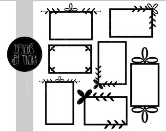 Floral Photo Frame Overlays: SVG PNG Clipart Bundle (Digital Download)