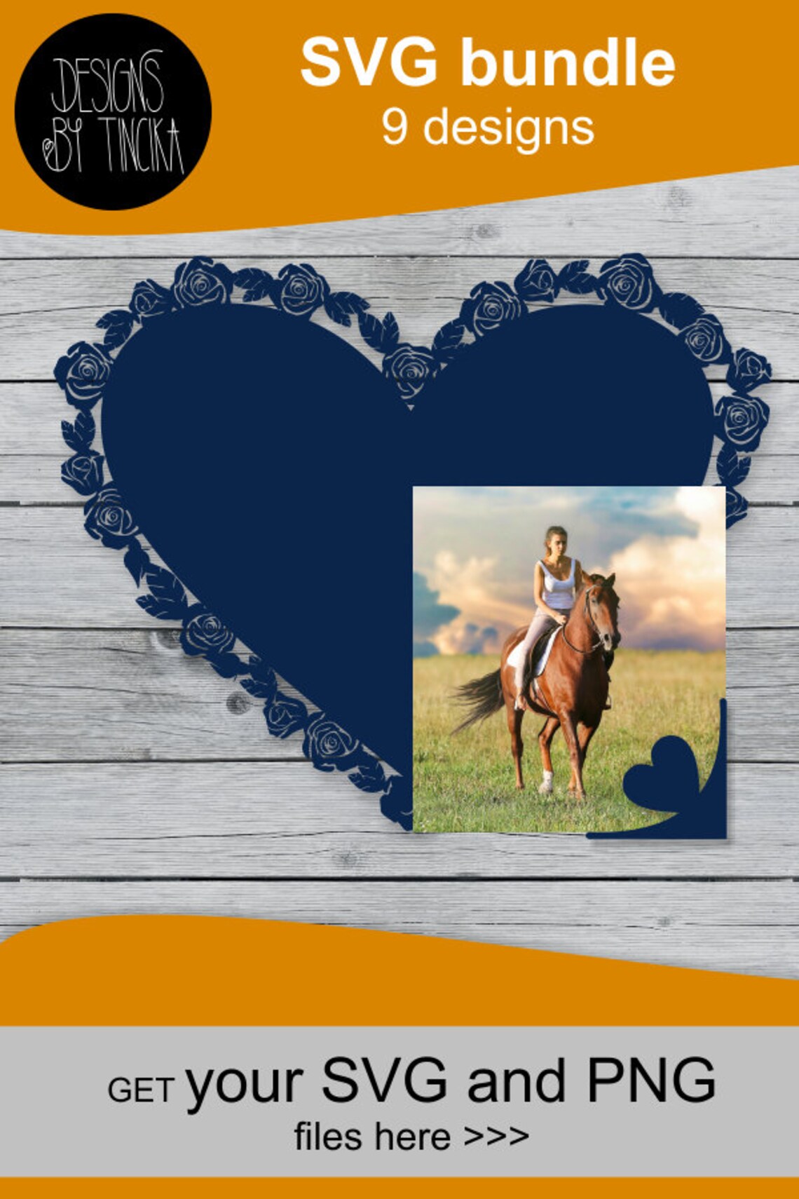 Heart Frame SVG and PNG Bundle 2 Hearts With Roses. Etsy