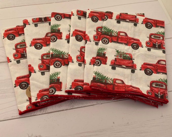 6 Pack 14x14 Cotton Single Ply Fabric Napkins Cotton Christmas Etsy