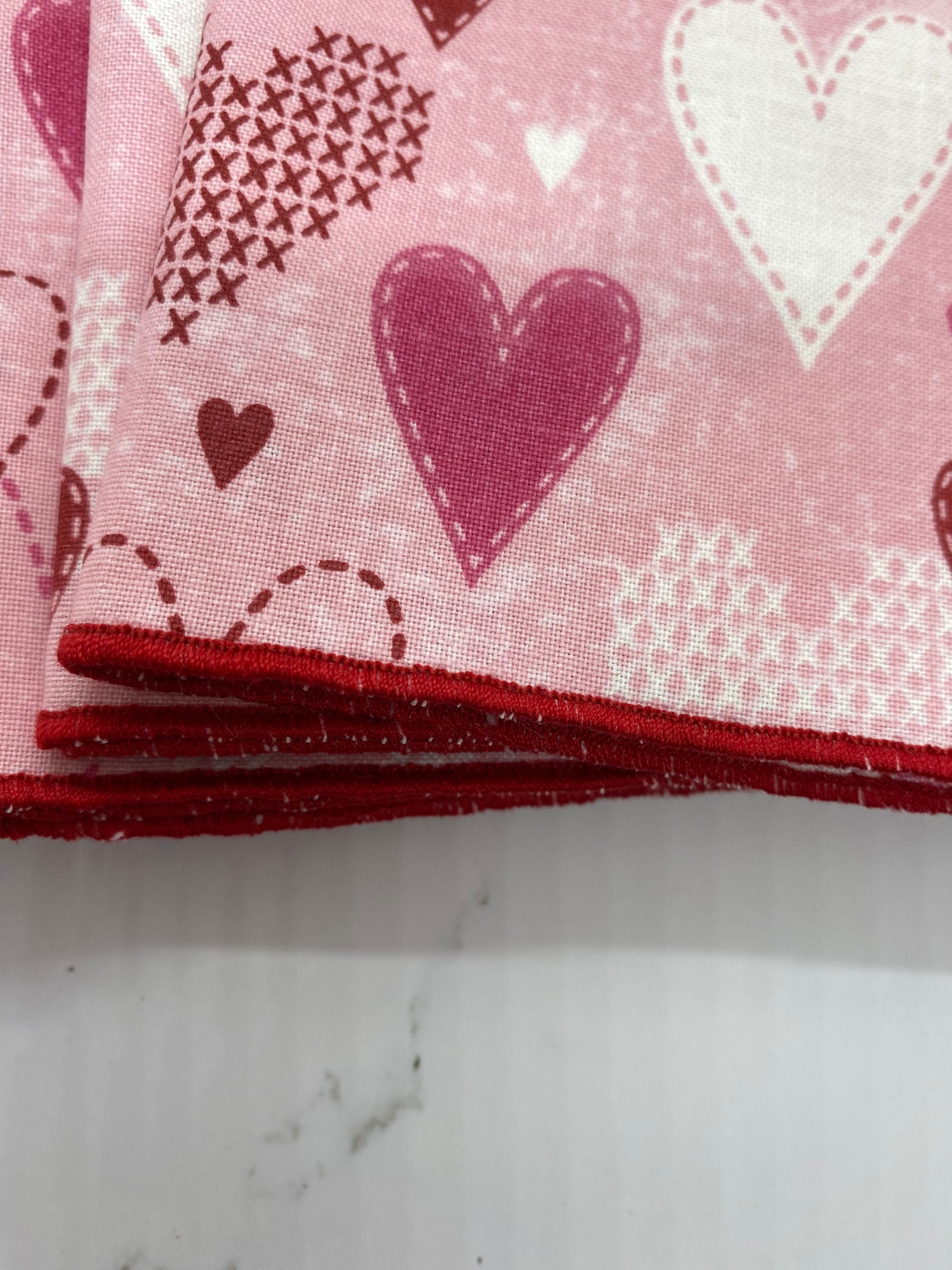 6 Pack 14x14 Cotton Single Ply Fabric Napkins Valentines Day Etsy