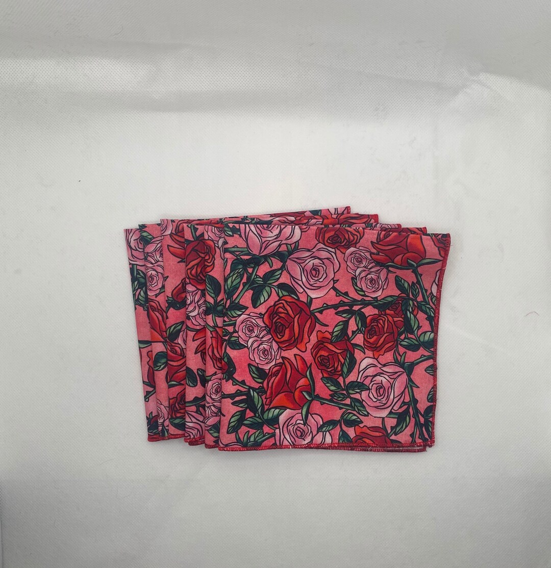 6 Pack 12x12 Cotton Single Ply Fabric Napkins Valentines Day Etsy