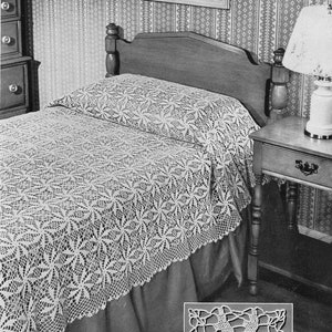 Crochet Afghan Bedspread Pattern, Granny Squares Motifs, Vintage PDF Instant Digital, victorian crochet Blanket, wedding granny square Motif