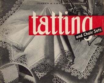 Vintage eBook Tatting Patterns 1948, Shuttle Lace Tatting, Crochet Chair Sets Doilies Pattern, PDF Instant Digital Download Instructions