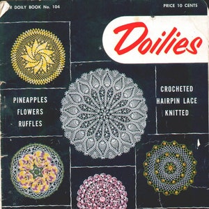 Vintage gehaakte eBook kant kleedje patronen 1953, PDF Instant Digital, Victoriaans haakpatroon, bruiloft motieven, cirkel kleedje PDF patroon