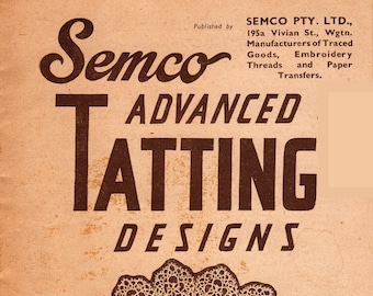 Vintage eBook Tatting Patterns, Shuttle Lace Tatting, Tatted Collars and Doilies Pattern, PDF Instant Digital Download Instructions