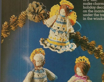 Vintage Crochet Pattern Christmas Angels and Holy Family, PDF Instant Digital Download, Lace Angels Ornaments, crochet Dolls pattern