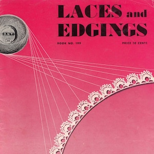 Vintage filet Crochet Book 1943, crochet Lace, filet crochet Edgings, PDF Pattern Instant Digital Download, retro eBook Instructions Project