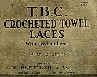Antique Crocheted Edgings eBook 1916, Vintage PDF Pattern Instant Digital Download, retro crochet e-Book, crochet towel lace PDF pattern