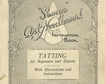 Tatting eBook Patterns 30s, Shuttle Lace Tatting, antique PDF Instant Digital Download, vintage Book Instructions, tatted ornament & motifs